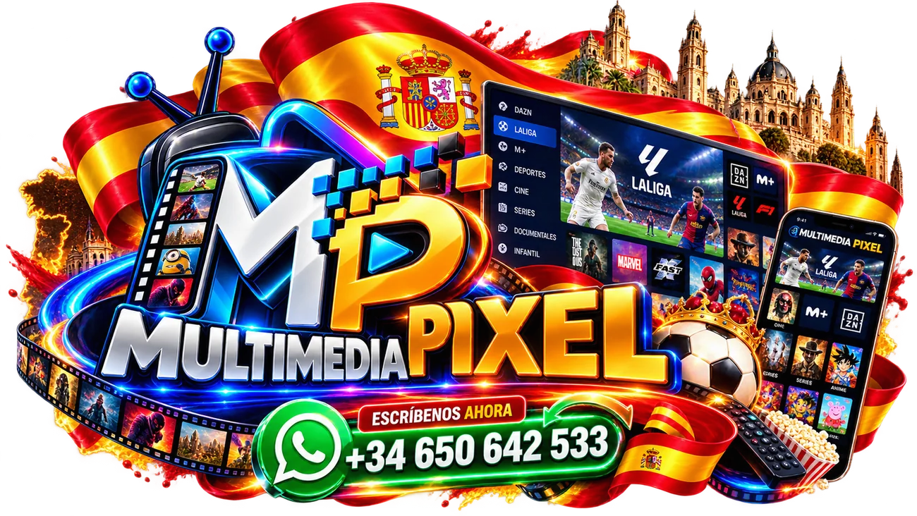 Ilustración Multimedia Pixel con entretenimiento deportivo y dispositivos